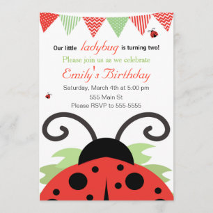 Ladybug Girl Birthday-uitnodiging Kaart