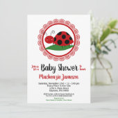 Ladybug Girls Baby shower Invitation Kaart (Staand voorkant)