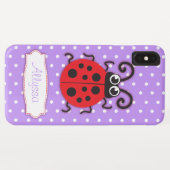 Ladybug girls name purple Case-Mate iPhone case (Achterkant (horizontaal))