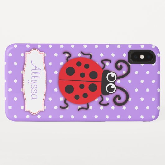 Ladybug girls name purple Case-Mate iPhone case (Achterkant (horizontaal))