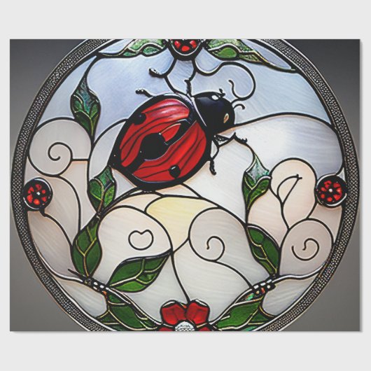 Ladybug Glas in lood Insects Cadeaupapier (Vlak)