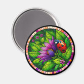 Ladybug-Glas in lood Magneet (Voorkant / Achterkant)