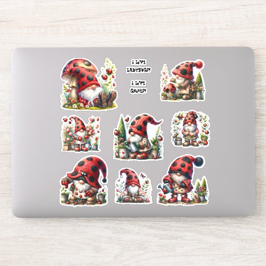 LadyBug Gnome Life Stickers (Computer)