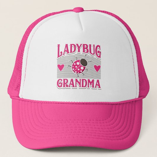 Ladybug Grandma Pink White Garden Insect Trucker Pet (Voorkant)