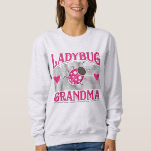 Ladybug Grandma Pink White Garden Insect Trui
