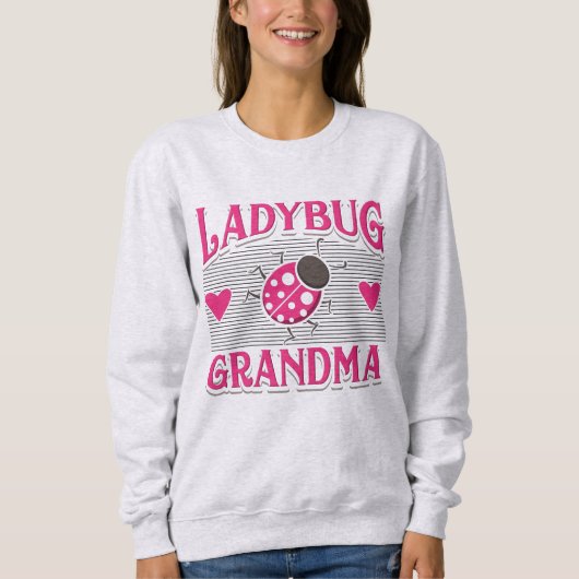 Ladybug Grandma Pink White Garden Insect Trui (Voorkant)