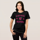 Ladybug Grandma Pink White grootmoeder Birthday Tri-Blend Shirt (Voorkant volledig)