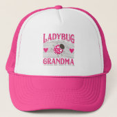 Ladybug Grandma Pink White grootmoeder Birthday Trucker Pet (Voorkant)