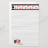 Ladybug Grens en Wiskunde Homework Lijnd Briefpapi Briefpapier (Voorkant / Achterkant)