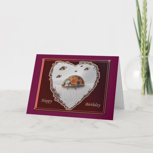 Ladybug Happy Birthday Kaart (Voorkant)