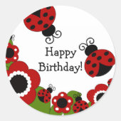 Ladybug Happy Birthday Sticker (Voorkant)