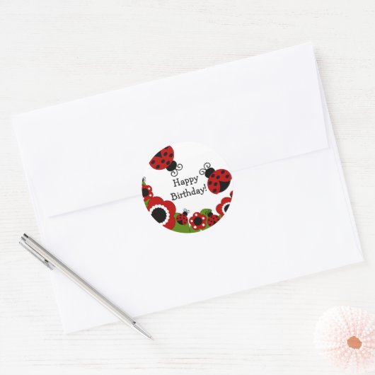 Ladybug Happy Birthday Sticker (Envelop)