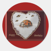 Ladybug Happy Birthday Sticker (Voorkant)