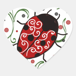 Ladybug Hart Sticker