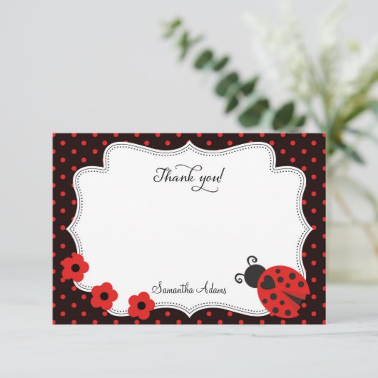 Ladybug - Hartelijk dank Bedankkaart (Staand voorkant)