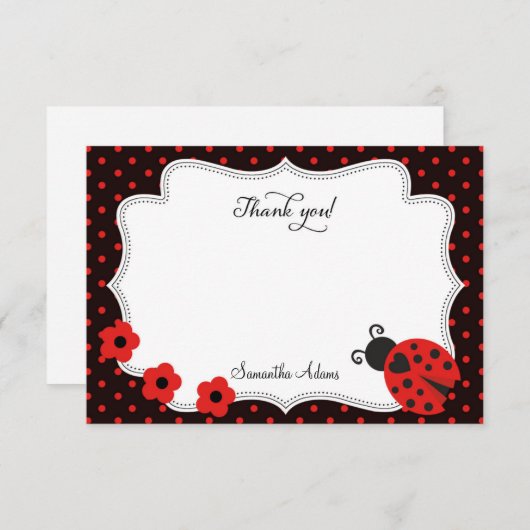 Ladybug - Hartelijk dank Bedankkaart (Voorkant / Achterkant)