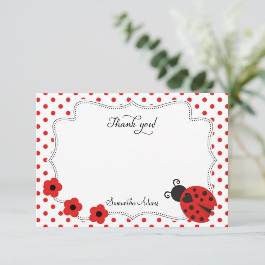 Ladybug - Hartelijk dank Bedankkaart (Staand voorkant)