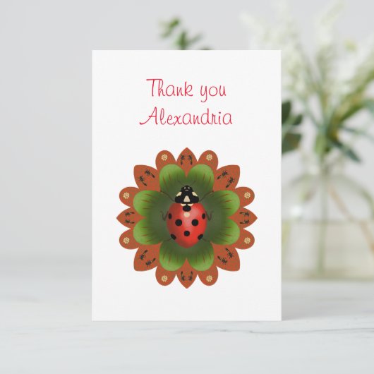 Ladybug - Hartelijk dank Bedankkaart (Staand voorkant)