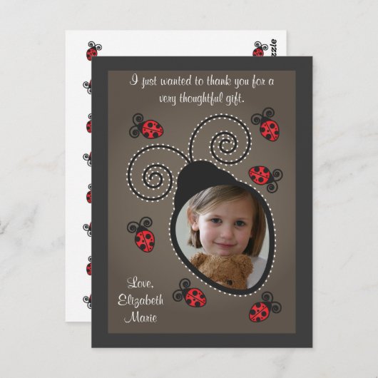 Ladybug Hartelijk dank voor Kaart creditcard Post (Voorkant / Achterkant)