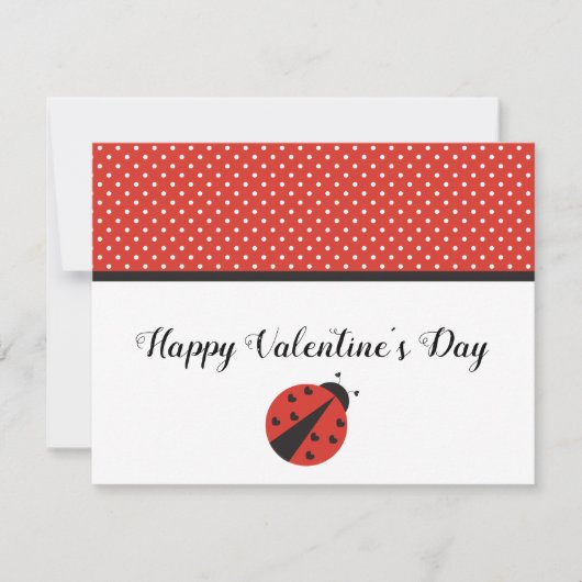 Ladybug harten Valentijnsdag kaart (Voorkant)