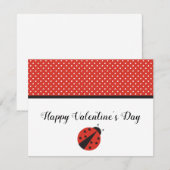 Ladybug harten Valentijnsdag kaart (Voorkant / Achterkant)
