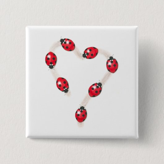 Ladybug Heart Button (Voorkant)