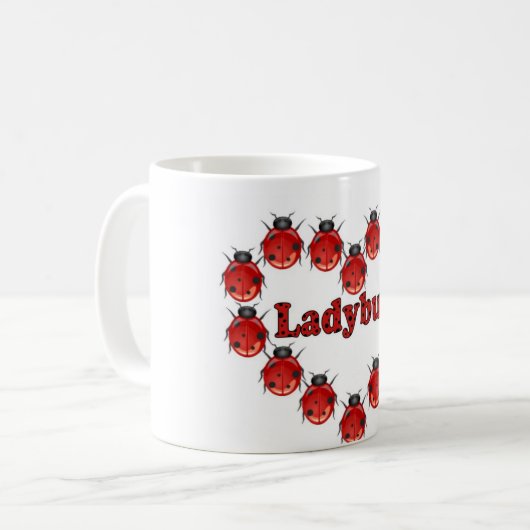 Ladybug Heart Coffee-Mok Koffiemok (Voorkant links)
