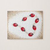 Ladybug Heart Jigzaag Puzle Legpuzzel (Horizontaal)