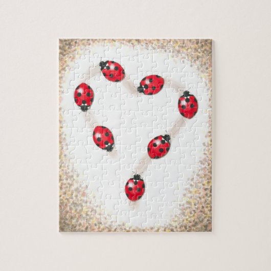 Ladybug Heart Jigzaag Puzle Legpuzzel (Verticaal)