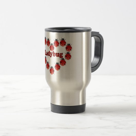 Ladybug Heart Travel Coffee Mug Reisbeker (Voorkant rechts)