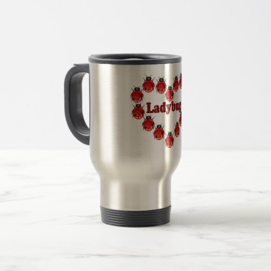 Ladybug Heart Travel Coffee Mug Reisbeker (Voorkant links)