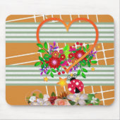 Ladybug Hearts Floral Muismat! Muismat (Voorkant)