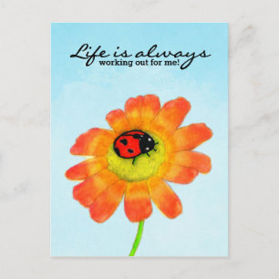 Ladybug - Het leven werkt altijd voor me uit! Briefkaart