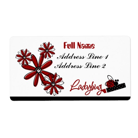 Ladybug Hot-lips Avery Label (Voorkant)