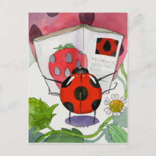 Ladybug houdt van lezen van Briefkaart