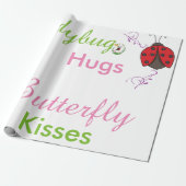 Ladybug Hugs Butterfly Kisses gift omslagpapier Cadeaupapier (Uitgerold)