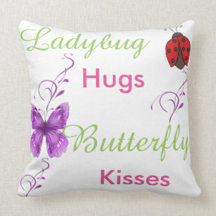 Ladybug Hugs Butterfly kisses pillow Kussen