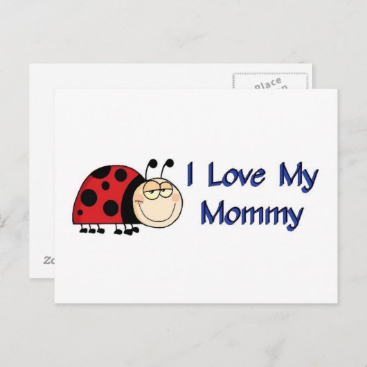 Ladybug Ik hou van mijn mama Briefkaart (Voorkant / Achterkant)
