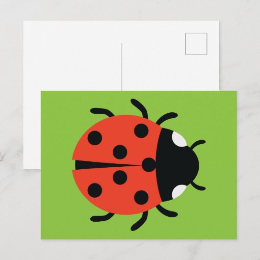 Ladybug Illustratie Briefkaart (Voorkant / Achterkant)
