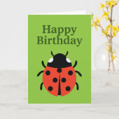 Ladybug Illustratie Kaart (Gele Bloem)