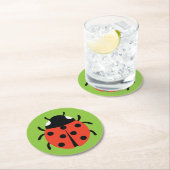 Ladybug Illustratie Ronde Kartonnen Onderzetter (Insitu)
