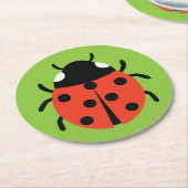 Ladybug Illustratie Ronde Kartonnen Onderzetter (Gebogen)