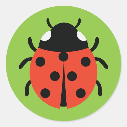 Ladybug Illustratie Ronde Sticker (Voorkant)