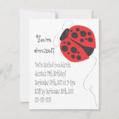 Ladybug illustratie verjaardagsuitnodiging kaart (Voorkant)