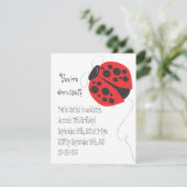 Ladybug illustratie verjaardagsuitnodiging kaart (Staand voorkant)