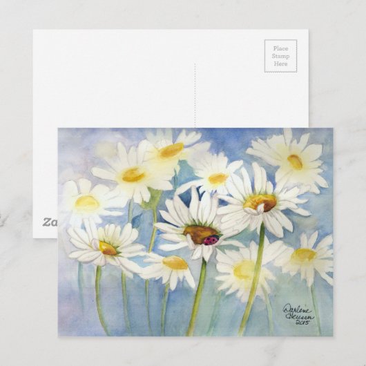 Ladybug in Daisies Briefkaart (Voorkant / Achterkant)