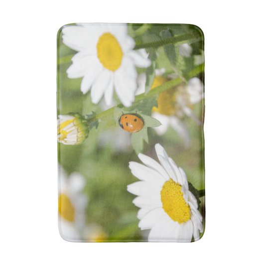 Ladybug in een Daisy Garden Badmat (Voorkant Verticaal)