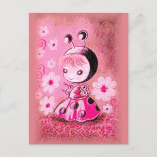 Ladybug in een dress briefkaart