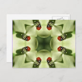 Ladybug in Flower Kaleidoscope Art Briefkaart (Voorkant / Achterkant)