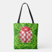 Ladybug in grasgingham, kijk schattig tote bag (Achterkant)